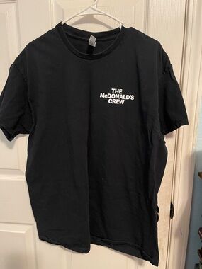 McDonald's Black Tee with White 'The McDonald's Crew' Chest Print